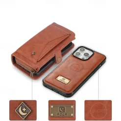 Phone Case For iPhone 17 Pro Max 17 Air 16 15 14 Pro Max Plus 13 12 11 Pro Max Mini Back Cover Wallet Case Magnetic Zipper Card Slot Retro TPU PU Leather