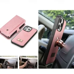 Phone Case For iPhone 17 Pro Max 17 Air 16 15 14 Pro Max Plus 13 12 11 Pro Max Mini Back Cover Wallet Case Magnetic Zipper Card Slot Retro TPU PU Leather