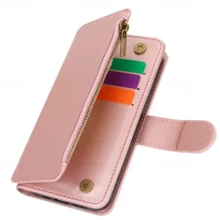 Phone Case For iPhone 17 Pro Max 17 Air 16 15 14 Pro Max Plus 13 12 11 Pro Max Mini Wallet Case Magnetic Zipper with Lanyard Retro TPU PU Leather