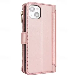 Phone Case For iPhone 17 Pro Max 17 Air 16 15 14 Pro Max Plus 13 12 11 Pro Max Mini Wallet Case Magnetic Zipper with Lanyard Retro TPU PU Leather