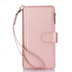 Phone Case For iPhone 17 Pro Max 17 Air 16 15 14 Pro Max Plus 13 12 11 Pro Max Mini Wallet Case Magnetic Zipper with Lanyard Retro TPU PU Leather