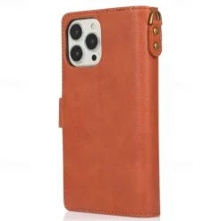 Phone Case For iPhone 14 Pro Max Plus 13 12 11 Pro Max Flip Cover with Stand Holder with Wrist Strap Card Slot Retro TPU PU Leather