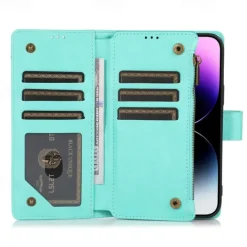 Phone Case For iPhone 14 Pro Max Plus 13 12 11 Pro Max Flip Cover with Stand Holder with Wrist Strap Card Slot Retro TPU PU Leather