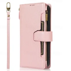 Phone Case For iPhone 14 Pro Max Plus 13 12 11 Pro Max Flip Cover with Stand Holder with Wrist Strap Card Slot Retro TPU PU Leather