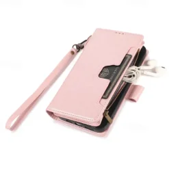 Phone Case For iPhone 14 Pro Max Plus 13 12 11 Pro Max Flip Cover with Stand Holder with Wrist Strap Card Slot Retro TPU PU Leather