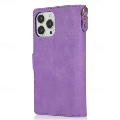 Phone Case For iPhone 14 Pro Max Plus 13 12 11 Pro Max Flip Cover with Stand Holder with Wrist Strap Card Slot Retro TPU PU Leather