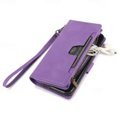 Phone Case For iPhone 14 Pro Max Plus 13 12 11 Pro Max Flip Cover with Stand Holder with Wrist Strap Card Slot Retro TPU PU Leather