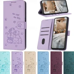 Phone Case For iPhone 17 Pro Max 17 Air 16 15 14 Pro Max Plus 13 12 11 Pro Max Mini Wallet Case with Stand Holder Full Body Protective with Wrist Strap Cat Retro TPU PU Leather