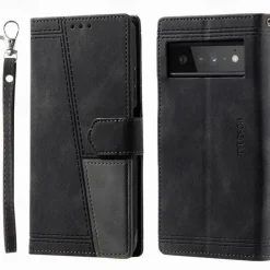 Phone Case For Pixel 8 Pro Pixel 8 Pixel 7 Pixel 7 Pro Pixel 6 Pixel 6 Pro Wallet Case with Stand Holder with Wrist Strap Card Slot Retro TPU PU Leather