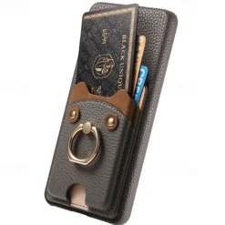 Phone Case For Pixel 9 Pro Pixel 9 Pro XL Pixel 8 Pro Pixel 8 Pixel 9 Pixel 7 Pixel 7 Pro Pixel 6 Pixel 6 Pro Back Cover Ring Holder Card Slot Shockproof Retro TPU PU Leather