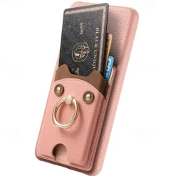 Phone Case For Pixel 9 Pro Pixel 9 Pro XL Pixel 8 Pro Pixel 8 Pixel 9 Pixel 7 Pixel 7 Pro Pixel 6 Pixel 6 Pro Back Cover Ring Holder Card Slot Shockproof Retro TPU PU Leather