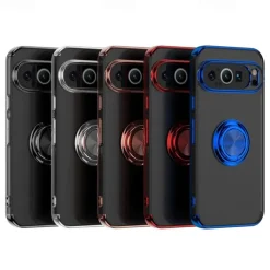 Phone Case For Pixel 9 Pro Pixel 9 Pro XL Pixel 8 Pro Pixel 8 Pixel 9 Pixel 7 Pixel 7 Pro Back Cover Ring Holder Magnetic Shockproof Retro TPU Plating PC