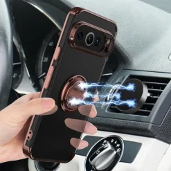 Phone Case For Pixel 9 Pro Pixel 9 Pro XL Pixel 8 Pro Pixel 8 Pixel 9 Pixel 7 Pixel 7 Pro Back Cover Ring Holder Magnetic Shockproof Retro TPU Plating PC