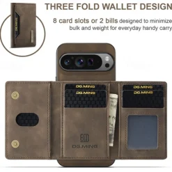 Phone Case For Pixel 9 Pro Pixel 9 Pro XL Pixel 8 Pro Pixel 8 Pixel 9 Pixel 7 Pixel 7 Pro Pixel 6 Pixel 6 Pro Pixel Fold Back Cover with Stand Holder Detachable Magnetic Retro TPU PU Leather