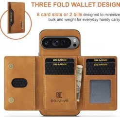 Phone Case For Pixel 9 Pro Pixel 9 Pro XL Pixel 8 Pro Pixel 8 Pixel 9 Pixel 7 Pixel 7 Pro Pixel 6 Pixel 6 Pro Pixel Fold Back Cover with Stand Holder Detachable Magnetic Retro TPU PU Leather