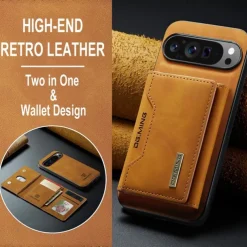 Phone Case For Pixel 9 Pro Pixel 9 Pro XL Pixel 8 Pro Pixel 8 Pixel 9 Pixel 7 Pixel 7 Pro Pixel 6 Pixel 6 Pro Pixel Fold Back Cover with Stand Holder Detachable Magnetic Retro TPU PU Leather