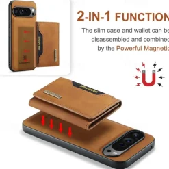 Phone Case For Pixel 9 Pro Pixel 9 Pro XL Pixel 8 Pro Pixel 8 Pixel 9 Pixel 7 Pixel 7 Pro Pixel 6 Pixel 6 Pro Pixel Fold Back Cover with Stand Holder Detachable Magnetic Retro TPU PU Leather