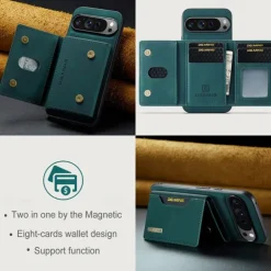 Phone Case For Pixel 9 Pro Pixel 9 Pro XL Pixel 8 Pro Pixel 8 Pixel 9 Pixel 7 Pixel 7 Pro Pixel 6 Pixel 6 Pro Pixel Fold Back Cover with Stand Holder Detachable Magnetic Retro TPU PU Leather