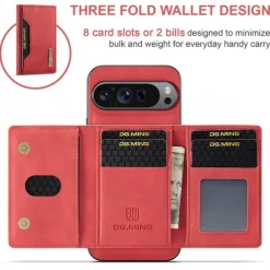 Phone Case For Pixel 9 Pro Pixel 9 Pro XL Pixel 8 Pro Pixel 8 Pixel 9 Pixel 7 Pixel 7 Pro Pixel 6 Pixel 6 Pro Pixel Fold Back Cover with Stand Holder Detachable Magnetic Retro TPU PU Leather