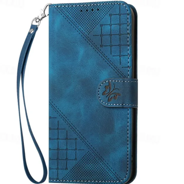 Phone Case For S25 S24 S23 S23 FE S22 S21 Ultra Plus A55 5G A35 5G A15 A14 Wallet Case Magnetic with Wrist Strap Kickstand Butterfly Geometric Pattern TPU PU Leather
