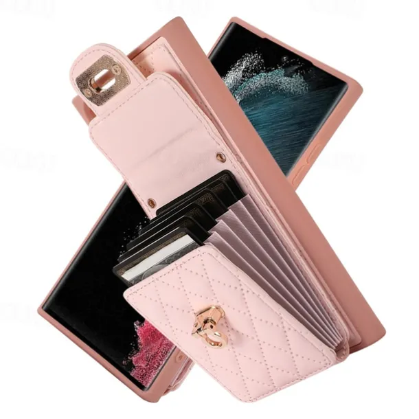 Phone Case For S25 S24 S23 S22 S21 FE S21 Ultra Plus A14 A34 A54 A53 Back Cover with Stand Holder with Lanyard Card Slot Retro TPU PU Leather