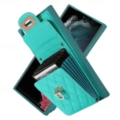 Phone Case For S25 S24 S23 S22 S21 FE S21 Ultra Plus A14 A34 A54 A53 Back Cover with Stand Holder with Lanyard Card Slot Retro TPU PU Leather