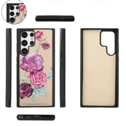 Phone Case For S24 S23 Ultra Plus S22 Back Cover Wallet Case Zipper with Lanyard with Wrist Strap Retro TPU PU Leather