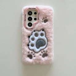 Phone Case For S24 S23 Ultra Plus A55 5G A35 5G A15 A14 A54 Back Cover with Stand Holder Shockproof Retro Plush