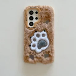 Phone Case For S24 S23 Ultra Plus A55 5G A35 5G A15 A14 A54 Back Cover with Stand Holder Shockproof Retro Plush