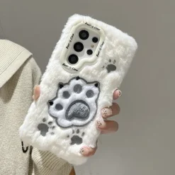 Phone Case For S24 S23 Ultra Plus A55 5G A35 5G A15 A14 A54 Back Cover with Stand Holder Shockproof Retro Plush