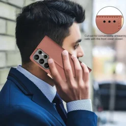 Phone Case For Samsung Galaxy S24 S23 S23 FE S22 S21 Ultra Plus A55 5G A35 5G A25 A15 A14 Back Cover with Stand Holder Card Slot Shockproof Retro TPU PU Leather