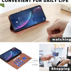 Phone Case For Samsung Galaxy S24 S23 S23 FE S22 S21 Ultra Plus A55 5G A35 5G A25 A15 A14 Back Cover with Stand Holder Card Slot Shockproof Retro TPU PU Leather