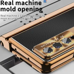 Phone Case For Samsung Galaxy Z Fold 6 Z Fold 5 Z Fold 4 Z Fold 3 Leather Bumper Frame Flip Pencil Holder Solid Colored PC PU Leather