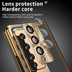 Phone Case For Samsung Galaxy Z Fold 6 Z Fold 5 Z Fold 4 Z Fold 3 Leather Bumper Frame Flip Pencil Holder Solid Colored PC PU Leather