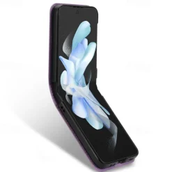 Phone Case For Samsung Galaxy Z Flip 7 Z Flip 6 Z Flip 5 Z Flip 4 Z Flip 3 Flip Cover Bling Glitter Shiny Card Slot Shockproof Retro sky PC PU Leather