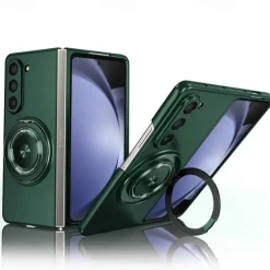 Phone Case For Samsung Galaxy Z Fold 7 Z Fold 6 Z Fold 5 Z Fold 4 Z Fold 3 Flip Cover Ring Holder Magnetic Support Wireless Charging Armor PC