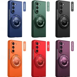 Phone Case For Samsung Galaxy Z Fold 7 Z Fold 6 Z Fold 5 Z Fold 4 Z Fold 3 Flip Cover Ring Holder Magnetic Support Wireless Charging Armor PC