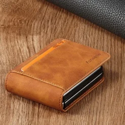 Phone Case For Samsung Galaxy Z Flip 7 Z Flip 5 Z Flip 4 Z Flip 3 Back Cover Bumper Frame Dustproof With Card Holder Solid Colored PU Leather