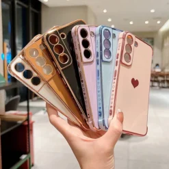 Phone Case For Samsung Galaxy S25 S24 S23 S22 S21 FE S21 Ultra Plus A14 A34 A54 A53 Classic Series Plating Full Body Protective Dustproof Solid Colored TPU