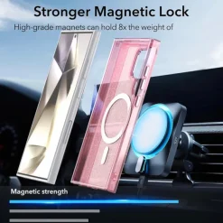 Phone Case For Samsung Galaxy S25 S24 S24 FE S23 Ultra Plus A55 5G A35 5G A25 Back Cover Magnetic Bling Glitter Shiny Shockproof Retro PC Silicone