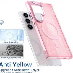 Phone Case For Samsung Galaxy S25 S24 S24 FE S23 Ultra Plus A55 5G A35 5G A25 Back Cover Magnetic Bling Glitter Shiny Shockproof Retro PC Silicone