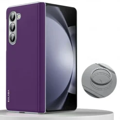 Phone Case For Samsung Galaxy Z Fold 5 Z Fold 4 Back Cover Magnetic Adsorption Support Wireless Charging Shockproof Retro PC PU Leather