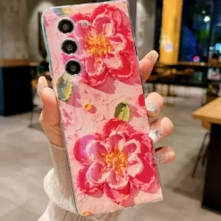 Phone Case For Samsung Galaxy Z Fold 6 Z Fold 5 Z Fold 4 Z Fold 3 Back Cover Ultra Thin Shockproof Flower Floral TPU