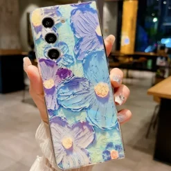 Phone Case For Samsung Galaxy Z Fold 6 Z Fold 5 Z Fold 4 Z Fold 3 Back Cover Ultra Thin Shockproof Flower Floral TPU