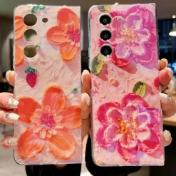 Phone Case For Samsung Galaxy Z Fold 6 Z Fold 5 Z Fold 4 Z Fold 3 Back Cover Ultra Thin Shockproof Flower Floral TPU