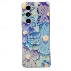 Phone Case For Samsung Galaxy Z Fold 6 Z Fold 5 Z Fold 4 Z Fold 3 Back Cover Ultra Thin Shockproof Flower Floral TPU