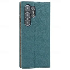 Phone Case For Samsung Galaxy S25 S24 S23 Ultra Plus S22 Plus Ultra S20 S20 FE Wallet Case with Wrist Strap Kickstand Card Slot Retro Genuine Leather TPU