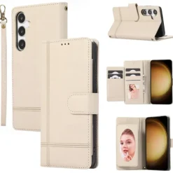 Phone Case For Samsung Galaxy S25 S24 S23 S23 FE S22 S21 Ultra Plus A34 A54 A24 A53 Wallet Case Mirror Zipper Full Body Protective Geometric Pattern TPU PU Leather