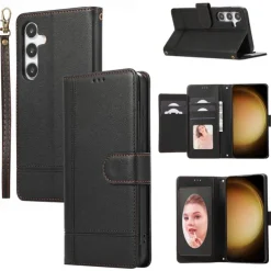 Phone Case For Samsung Galaxy S25 S24 S23 S23 FE S22 S21 Ultra Plus A34 A54 A24 A53 Wallet Case Mirror Zipper Full Body Protective Geometric Pattern TPU PU Leather