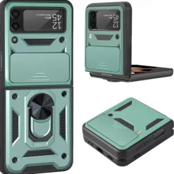 Phone Case For Samsung Galaxy Z Flip 7 Z Flip 5 Z Flip 4 Z Flip 3 Heavy Duty Ring Holder Dustproof Shockproof Solid Colored TPU